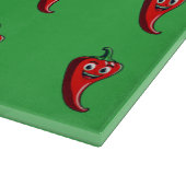 Cartoon Fire Pepper Mascot With Grinning Face カッティングボード (角)