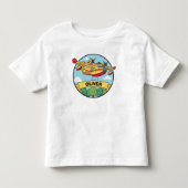 Cartoon Firefighting Plane Badge トドラーTシャツ (正面)