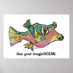 Cartoon Fish 001 ImaginOCEANポスターラージ ポスター