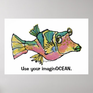 Cartoon Fish 001 ImaginOCEANポスターラージ ポスター