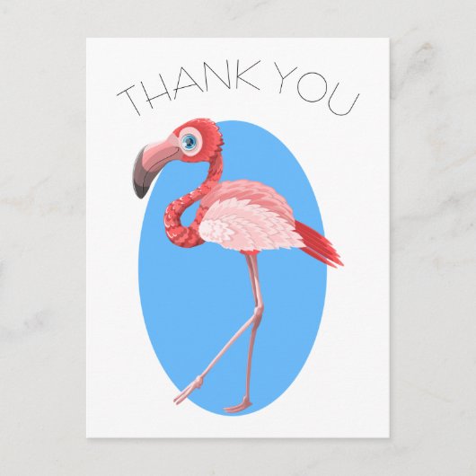 Cartoon Flamingoありがとう ポストカード (正面)