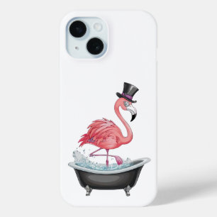 Cartoon Flamingoの電話ケース iPhone 15ケース