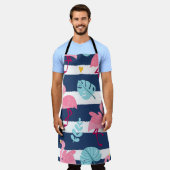 Cartoon Flamingos：夏の熱帯ヴィンテージ。 エプロン (着用した状態)