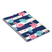 Cartoon Flamingos:夏の熱帯ヴィンテージ。 ノートブック (右側)
