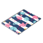 Cartoon Flamingos:夏の熱帯ヴィンテージ。 ノートブック (左側)
