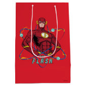 Cartoon Flash Atomic Graphic ミディアムペーパーバッグ (裏面)