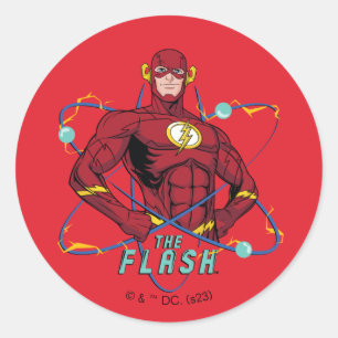 Cartoon Flash Atomic Graphic ラウンドシール