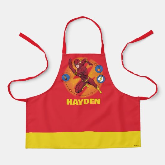 Cartoon Flash Laboratoryランニングのグラフィック エプロン (正面)