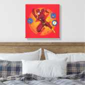 Cartoon Flash Laboratoryランニングのグラフィック キャンバスプリント (インサイチュ (寝室))