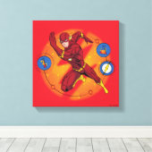 Cartoon Flash Laboratoryランニングのグラフィック キャンバスプリント (インサイチュ (ウッドフロア))