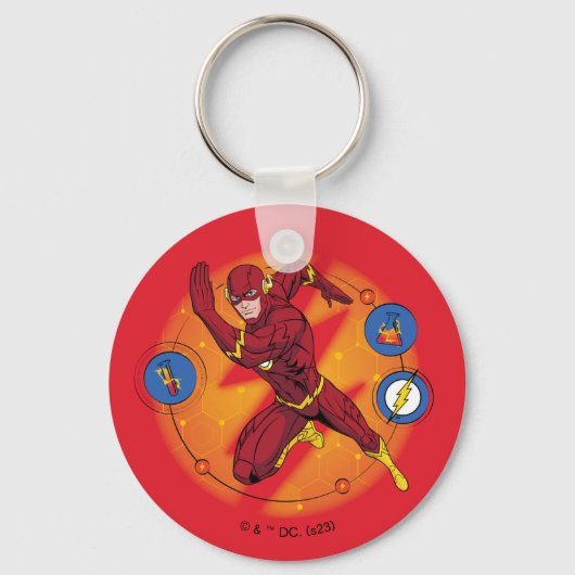 Cartoon Flash Laboratoryランニングのグラフィック キーホルダー (正面)