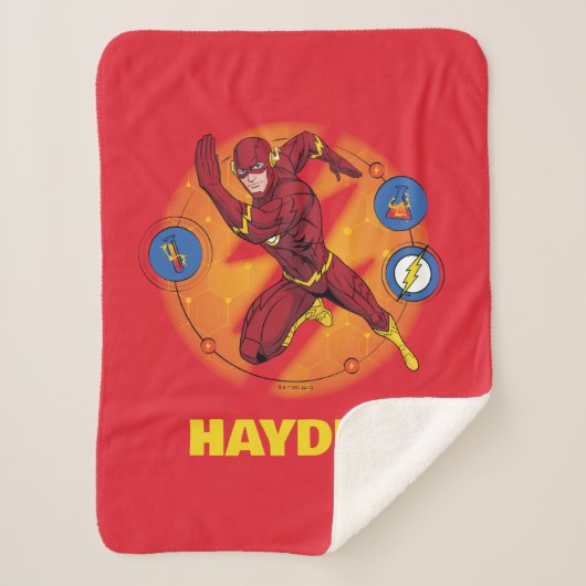 Cartoon Flash Laboratoryランニングのグラフィック シェルパブランケット (正面)