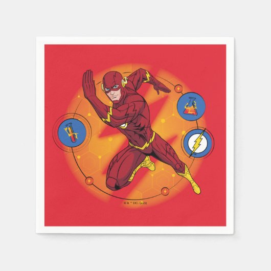 Cartoon Flash Laboratoryランニングのグラフィック スタンダードカクテルナプキン (正面)