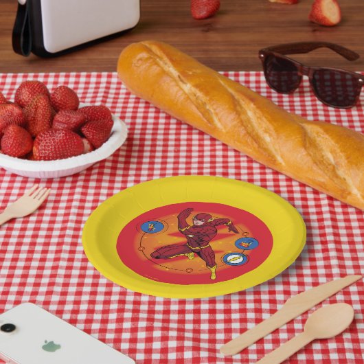 Cartoon Flash Laboratoryランニングのグラフィック ペーパープレート (ピクニック)