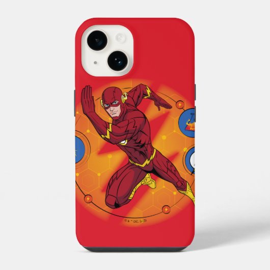 Cartoon Flash Laboratoryランニングのグラフィック iPhoneケース (裏面)