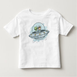 Cartoon Flying Alien トドラーTシャツ