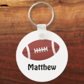 Cartoon football personalized name custom キーホルダー (正面)