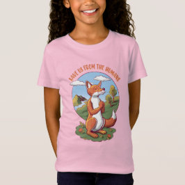 Cartoon Fox Prayer – Save Nature Message Tシャツ