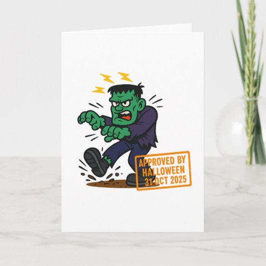  Cartoon Frankenstein – Approved by Halloween カード (正面)