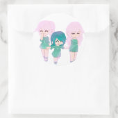 Cartoon Friends最高のスティッカー ラウンドシール (バッグ)