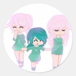 Cartoon Friends最高のスティッカー ラウンドシール