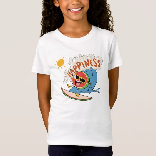 Cartoon Fruit Summer Shirt – Happiness Wave Design Tシャツ (正面)