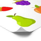 Cartoon fruits vector clipart collection ポスター (角)