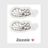 Cartoon Funny Cat Doodle Custom-cut Vinyl Stickers シール (シート)