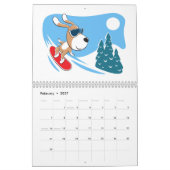 Cartoon Funny Cute Puppy Dog Lover 2026 Calendar カレンダー (2月 2027)