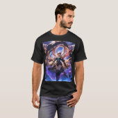 Cartoon Galleon Sailing on Blue Water Tシャツ (正面フル)