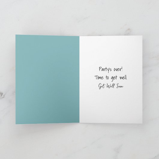 Cartoon Germ Party Get Well Soon カード (内部)