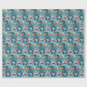 Cartoon Germs Celebrating a Birthday ラッピングペーパー (フラット)