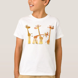 Cartoon Giraffes: The Herd children T-shirt Tシャツ