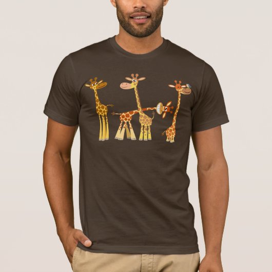 Cartoon Giraffes: The Herd T-shirt Tシャツ (正面)
