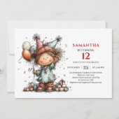 Cartoon Girl Birthday Whimsical invitation 招待状 (正面)