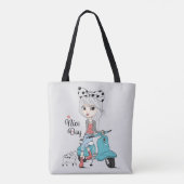 Cartoon Girl Nice Day Tote トートバッグ (裏面)