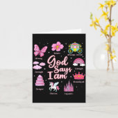 Cartoon God Say I Am Princess Girl Kids  カード (黄色い花)