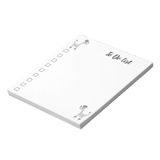 Cartoon gray poodle Pos Paws To Do List Notepad(メモ ノートパッド (回転)