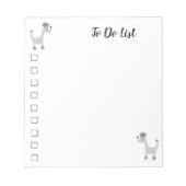 Cartoon gray poodle Pos Paws To Do List Notepad(メモ ノートパッド (正面)