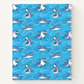 Cartoon Great White Sharks ノートブック (裏面)