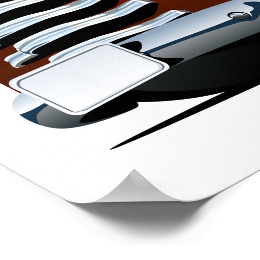 Cartoon greeting Christmas card ポスター (角)