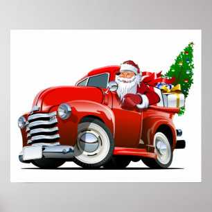 Cartoon greeting Christmas card ポスター
