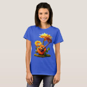 Cartoon Guitar T-Shirt – スタンプイラストレーション Tシャツ (正面フル)