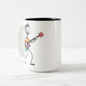 Cartoon Guitarist Mug ツートーンマグカップ (正面左)