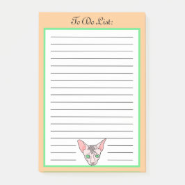 Cartoon Hairless Cat Face To Do List ポストイット