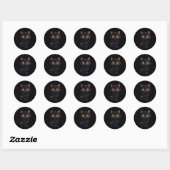 Cartoon Halloween Black Cat Stickers ラウンドシール (シート)