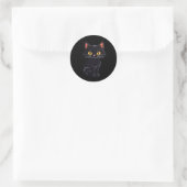 Cartoon Halloween Black Cat Stickers ラウンドシール (バッグ)