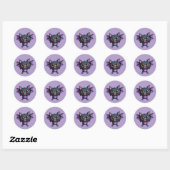 Cartoon Halloween Winged Vampire Bat Stickers ラウンドシール (シート)