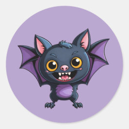 Cartoon Halloween Winged Vampire Bat Stickers ラウンドシール