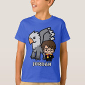 Cartoon Harry Potter and Buckbeak Tシャツ (正面)